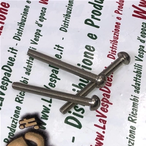 Tornillo de cabeza redonda de acero inoxidable 18/8 UNI 254 de 3 mm x 30 mm para fijación de claxon VESPA y diversas aplicaciones. Producto italiano, antiguo stock.