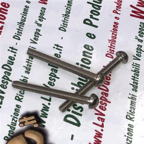 Tornillo de cabeza redonda de acero inoxidable 18/8 UNI 254 de 3 mm x 30 mm para fijación de claxon VESPA y diversas aplicaciones. Producto italiano, antiguo stock.