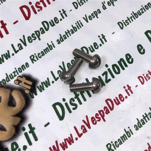 Round head screw in 18/8 stainless steel UNI 254 3 mm x 8 mm VESPA horn fixing and various applications Italian product, old stock