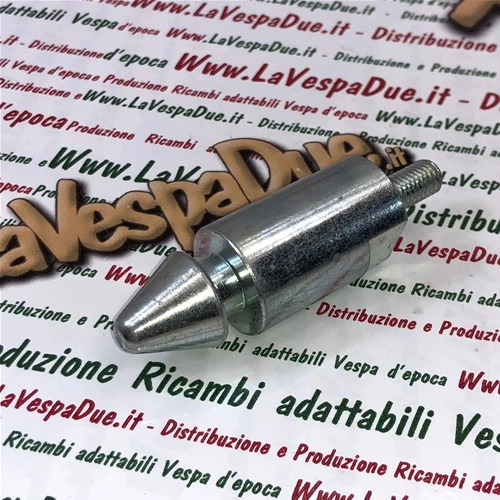 Pasador de fijación del sillín con bloqueo. Producto italiano para VESPA 50 125 ET3. 67 mm de largo. Rosca de 7 mm. RO 139318.