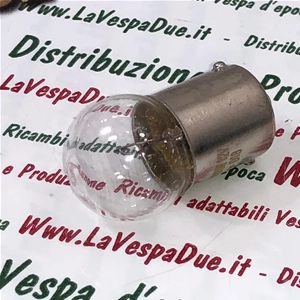 Ampoule sphérique HERT R10W BA15S 12 volts 10 W à culot BA15S pour éclairage de plaque d'immatriculation et de phare de type cygne VESPA 50 90 NLR SPECIAL ET3 PRIMAVERA, culot G18.5 unipolaire.