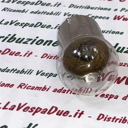 Ampoule sphérique HERT R10W BA15S 12 volts 10 W à culot BA15S pour éclairage de plaque d'immatriculation et de phare de type cygne VESPA 50 90 NLR SPECIAL ET3 PRIMAVERA, culot G18.5 unipolaire.