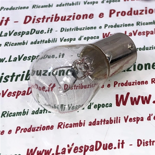 Ampoule simple HERT S25 BA15S 12 volts 10 W, culot BA15S, pour Vespa 50 90 NLR Special ET3 Primavera, feu stop et phare unipolaire de type cygne.