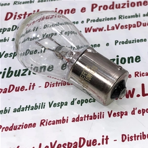 Ampoule simple HERT S25 BA15S 12 volts 10 W, culot BA15S, pour Vespa 50 90 NLR Special ET3 Primavera, feu stop et phare unipolaire de type cygne.
