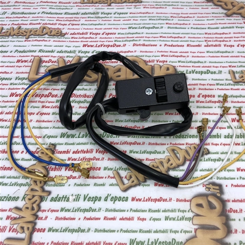 Interrupteur d'éclairage pour Vespa 125, 150 et 200 PX PE avec clignotants et sans batterie, ou pour systèmes 12 volts sans clignotants ni batterie, version Eco RO 149185
