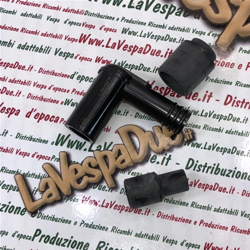 Cappuccio attacco candela NGK LB05FP in resina fenolica per candela con resistore per VESPA APE LAMBRETTA CIAO 5KOHM
