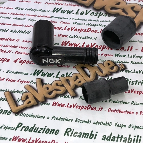 Cappuccio attacco candela NGK LB05FP in resina fenolica per candela con resistore per VESPA APE LAMBRETTA CIAO 5KOHM