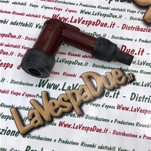 Cappuccio attacco candela NGK LB05E-R rossa in resina fenolica per candela con resistore per VESPA APE LAMBRETTA CIAO