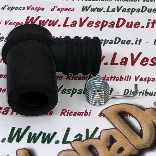 Cappuccio attacco candela in gomma con molla per cavo da mm 7 per VESPA APE LAMBRETTA