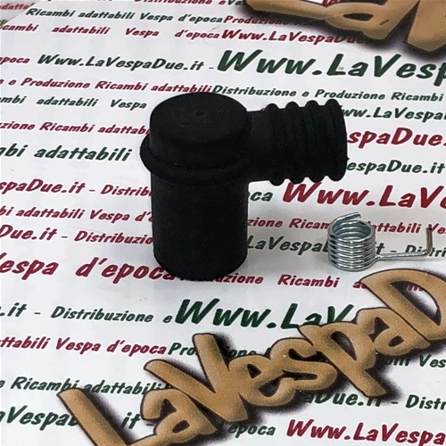 Cappuccio attacco candela in gomma con molla per cavo da mm 7 per VESPA APE LAMBRETTA