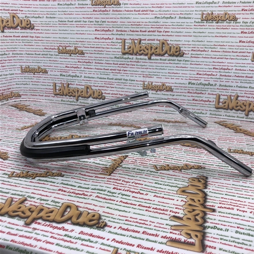 Pare-chocs périmétrique chromé avec protection anti-boue pour Vespa PX 80 125 150 200 PE PK 50 125 T5, double tube en acier, modèle américain avec pare-chocs en caoutchouc