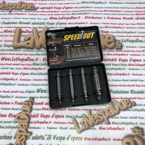 Juego de 4 extractores para tornillos y pernos dañados de 5 mm a 10 mm, ideales para extraer tornillos y pernos rotos o con cabezas sueltas.