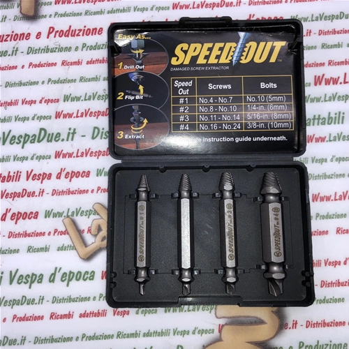 Juego de 4 extractores para tornillos y pernos dañados de 5 mm a 10 mm, ideales para extraer tornillos y pernos rotos o con cabezas sueltas.