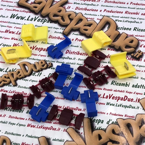 Clip pack Set of 15 current taps mixed sizes VESPA APE LAMBRETTA various applications modifications electrical system