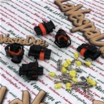 Set of 3 BOSCH electrical connector holders complete with connectors and rubbers for VESPA APE LAMBRETTA various applications electrical system modifications