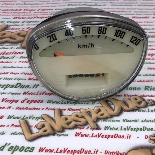 Contachilometri scala km/h 120 per VESPA 90 SS 125 150 180 200 TS SPRINT VELOCE SUPER 125 PRIMAVERA RALLY GTR con fondo color avorio