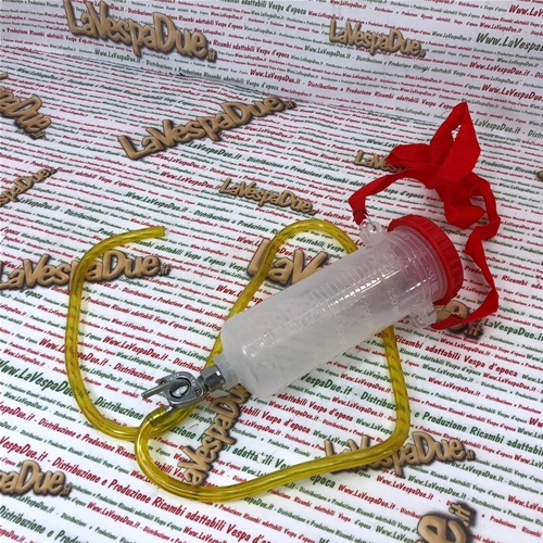 RED 300ml supplementary fuel tank can for engine bench testing for VESPA LAMBRETTA APE AND SCOOTER with fuel tap