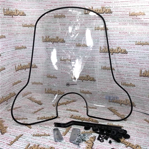 Kit completo de lámina para parabrisas con soportes de montaje. Original Piaggio para VESPA 80 125 150 200 PX PE desde 1978 en adelante. Referencias: 445828, 445713 y 445833.