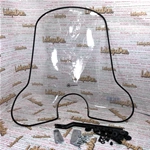 Kit completo de lámina para parabrisas con soportes de montaje. Original Piaggio para VESPA 80 125 150 200 PX PE desde 1978 en adelante. Referencias: 445828, 445713 y 445833.