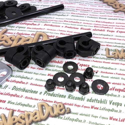 Kit de fixation de pare-brise pour pare-brise d'origine Piaggio pour Vespa 80, 125, 150, 200 PX PE à partir de 1978 (réf. 445833 et 445713)