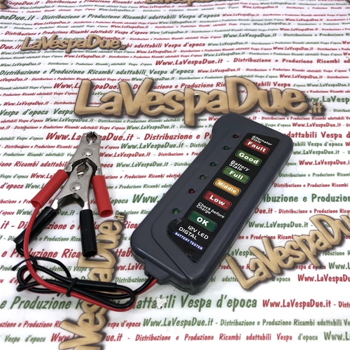 12-volt LED battery tester to check battery condition