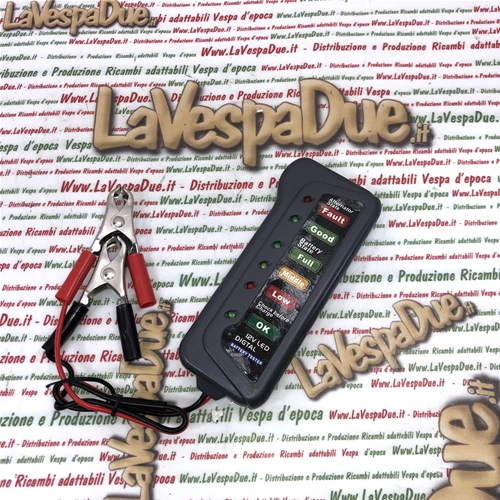 12-volt LED battery tester to check battery condition