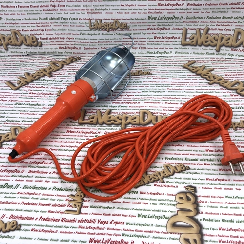 Lámpara de inspección para taller con portalámparas E27 y cable de 10 metros de longitud.