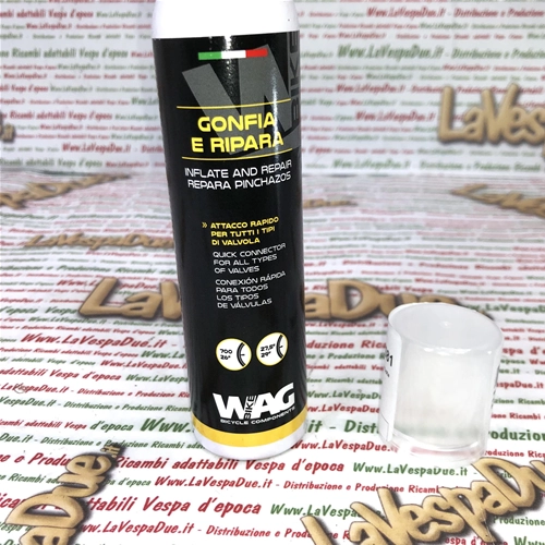 WAG TYRE REPAIR INFLATE AND REPAIRS tire spray wheel repair 100 ml Instantly repairs and inflates tires for all VESPA SCOOTER