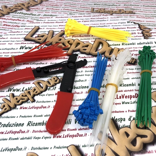 Kit de 100 attaches de câble en nylon de 10 cm avec pince coupante, couleurs assorties