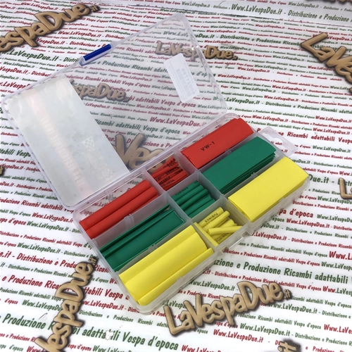 Heat shrink tubing set in various sizes and colors