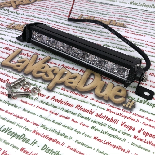 Universal 18cm long additional LED bar light IP67 10/30V volt 18W with 6 LEDs with polycarbonate lens for applications on shield and rollbar
