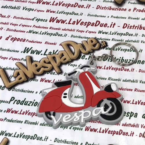 Red VESPA FARO BASSO silicone keychain
