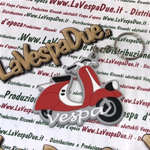 Red VESPA FARO BASSO silicone keychain