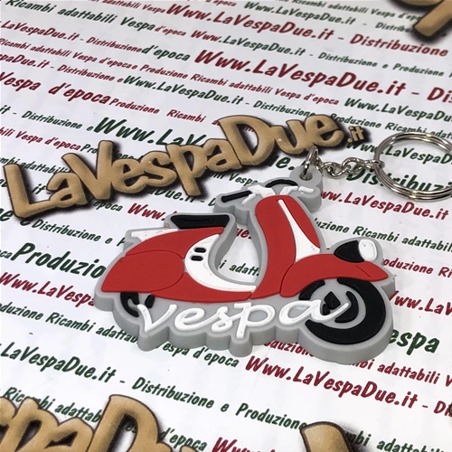 Red VESPA FARO BASSO silicone keychain