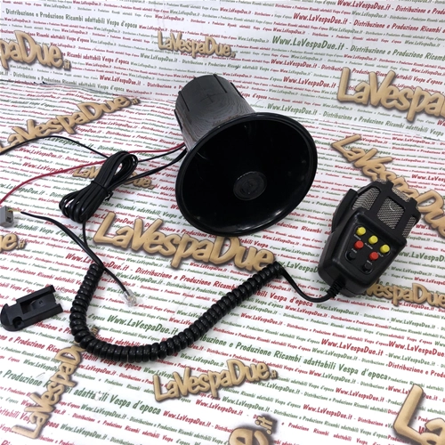 7-channel siren megaphone control unit, 100W, 12V, waterproof, with built-in microphone.