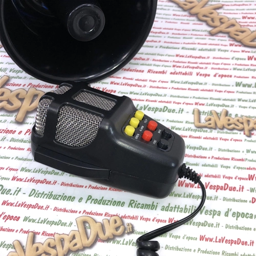 7-channel siren megaphone control unit, 100W, 12V, waterproof, with built-in microphone.