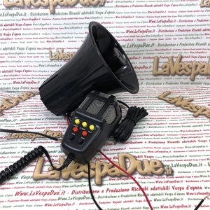 7-channel siren megaphone control unit, 100W, 12V, waterproof, with built-in microphone.