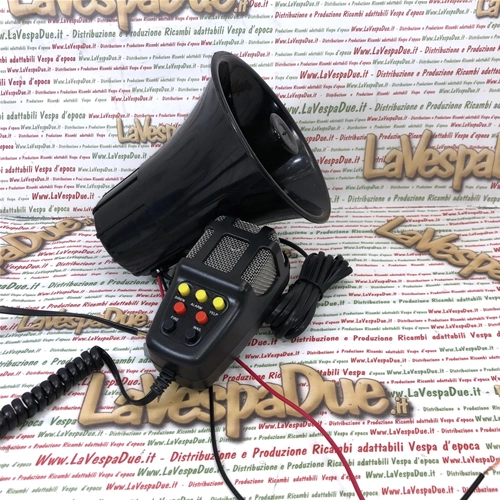 7-channel siren megaphone control unit, 100W, 12V, waterproof, with built-in microphone.