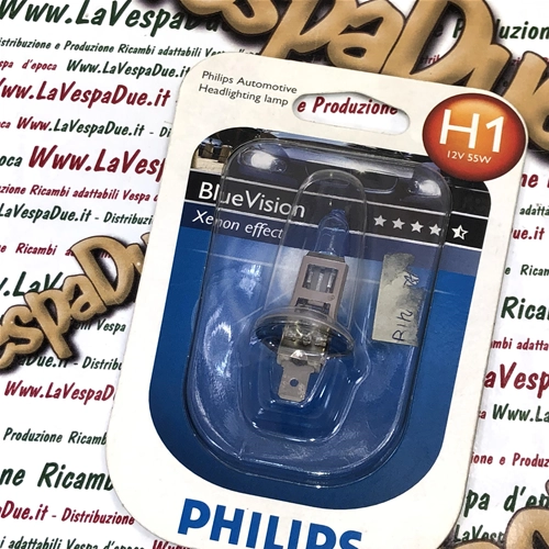 PHILIPS H1 BLUE VISION 12-Volt-55-Watt-Halogenlampe mit Quarzglasfassung P 14.5 S Art.-Nr. Philips: 12258BVUB1 Frontscheinwerfer