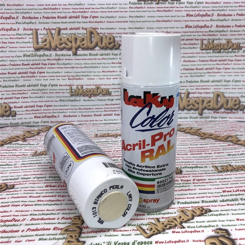 Peinture acrylique émail blanc nacré Extra Pro RAL 1013 en aérosol pour usage professionnel, 400 ml, avec valve autonettoyante