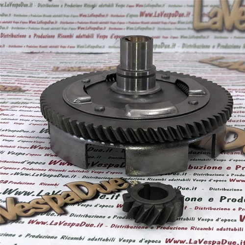 Cloche d'embrayage à denture hélicoïdale Z 14 - 69 en fonte pour transmission primaire VESPA 50 CV FL (paire)