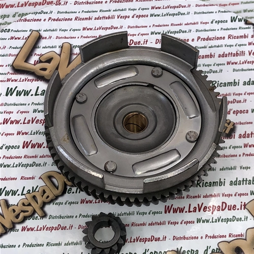 Cloche d'embrayage à denture hélicoïdale Z 14 - 69 en fonte pour transmission primaire VESPA 50 CV FL (paire)