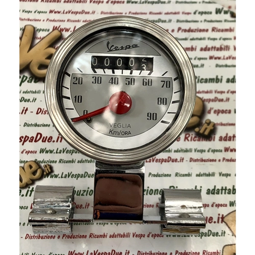 Tachometer komplett mit Halterung für Vespa V1T V15T Stangenschaltung, anpassbar an V30T V33T VM VN