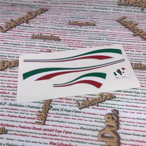 Kit serie fregi adesivi targhette per GIOCATTOLO cavalcabile elettrica 12v per bambini VESPA PX 125 150 200 Celebrazione 150° Anniversario Anniversary Unità d'Italia