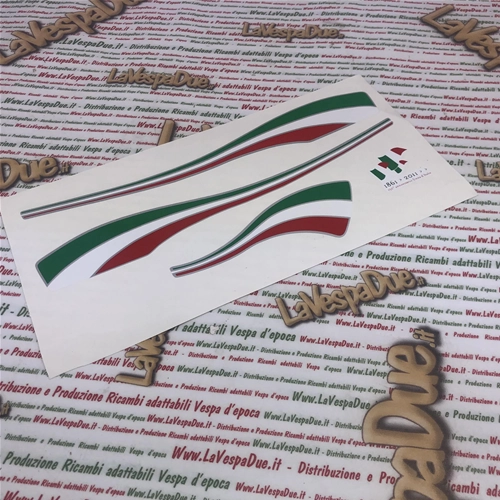 Kit serie fregi adesivi targhette per GIOCATTOLO cavalcabile elettrica 12v per bambini VESPA PX 125 150 200 Celebrazione 150° Anniversario Anniversary Unità d'Italia