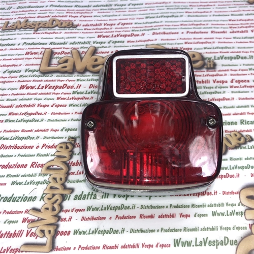 Rear brake light in polished chromed aluminum with bulb for VESPA 50 90 125 SS R VMA1T PRIMAVERA