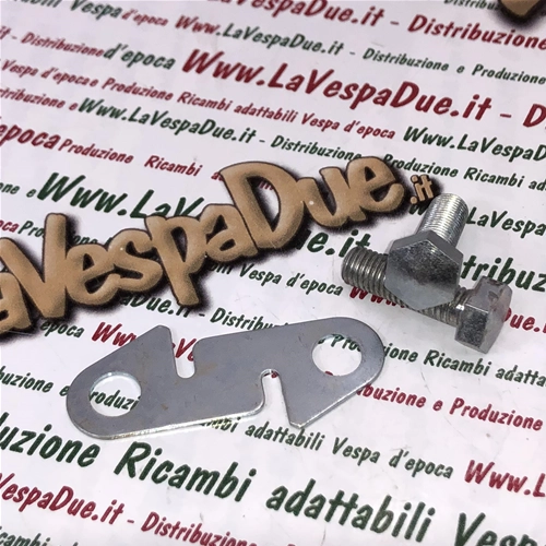 Kit de 2 boulons de 7 mm avec plaque pour la fixation du verrou de levier de démarreur pour VESPA V98T 125 V1 V15 V30 V33 VU1 VM VN 150 VL 150 VB1T GS APE A1 A15 AB AC AE AD PENTARò APA