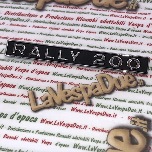 Heckbeschriftung aus Aluminium für VESPA 200 RALLYE GROSSBUCHSTABEN erste Serie