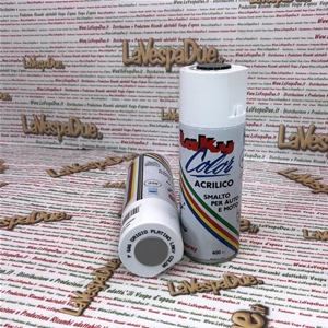 Pintura acrílica en aerosol color extra PIAGGIO GRIGIO PLATINO P686 Uso profesional Lata de 400 ml con válvula autolimpiante