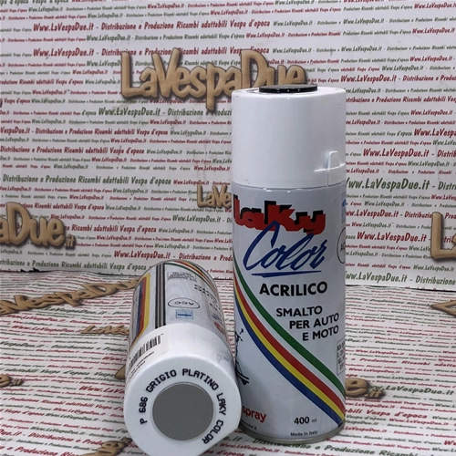Pintura acrílica en aerosol color extra PIAGGIO GRIGIO PLATINO P686 Uso profesional Lata de 400 ml con válvula autolimpiante